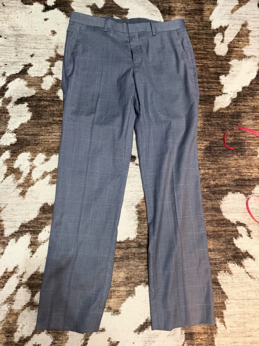 Men’s Perry Ellis Blue Windowpane Dress Pants